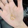 老廟黃金吊墜足金荊棘花環(huán)玫瑰項鏈花型套鏈送女友送老婆生日禮物 環(huán)形玫瑰吊墜約1.4g+項鏈+禮盒 曬單實(shí)拍圖
