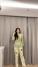 金多金2025新款純棉睡衣女春秋季長袖帶胸墊休閑女士家居服套裝100全棉 W5154 無胸墊 L 【100-120斤】 曬單實拍圖