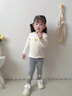 優(yōu)奇女童套裝秋裝2025新款洋氣寶寶上衣嬰兒打底褲春秋季時(shí)髦兒童衣服 杏色花邊上衣+灰色打底褲 110 曬單實(shí)拍圖