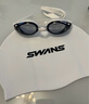 SWANS泳鏡日本進(jìn)口高清防霧游泳鏡近視男士游泳眼鏡泳帽套裝水滴藍 曬單實(shí)拍圖