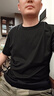 利郎液氨短袖t恤男純色圓領25夏季打底男T恤 黑色 3XL185/100A  曬單實拍圖