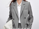 尚都比拉抗皺職業(yè)西裝套裝女春秋正裝小西服外套闊腿褲兩件套 霜灰 M  曬單實拍圖