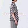 無(wú)印良品（MUJI） 男式 水洗 粗棉線 圓領(lǐng) 五分袖T恤 男士打底衫男款短袖 深棕色圖案 XL(180/104A) 曬單實(shí)拍圖