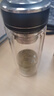 蘇泊爾（SUPOR）玻璃杯男士茶水分離水杯雙層高硼硅玻璃泡茶杯辦公大容量鵝蛋杯子 儒雅黑-300ml 曬單實(shí)拍圖