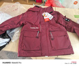 鴨鴨鴨鴨童裝兒童羽絨服男女中大童加厚寬松工裝羽絨服2024新款 紅色 160 曬單實(shí)拍圖