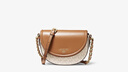 MICHAEL KORS 邁克高仕 MK Jet Set Charm 中號老花半月馬鞍包 香草白/棕色 149 中號 曬單實(shí)拍圖