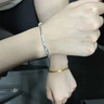9999足銀手鐲滿天星純銀手鐲女實心推拉鐲子情人節(jié)送老婆節(jié)日禮物 滿天星手鐲+證書+專柜禮盒 按件出售 曬單實拍圖