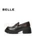 百麗（Belle）時(shí)尚簡(jiǎn)約樂(lè)福鞋2025春新真皮通勤厚底鞋B2444AM5預(yù)售 黑色 37 (235mm) 曬單實(shí)拍圖