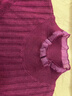 羅蒙（ROMON）2025春秋新款蕾絲花邊半高領(lǐng)毛衣女內(nèi)搭時(shí)尚洋氣針織打底衫女上衣 梅紫紅 M  適合95-105斤 曬單實(shí)拍圖