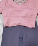 維多利亞旅行者（VICTORIATOURIST）瑜伽服女夏季跑步運(yùn)動(dòng)套裝普拉提健身服美背含胸墊兩件套 曬單實(shí)拍圖