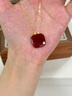 中國黃金方糖無(wú)事牌18K金項鏈女紅瑪瑙情人節新年禮物送女友老婆生日 18k紅瑪瑙無(wú)事牌吊墜【贈銀鏈】 曬單實(shí)拍圖