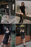 Mandy Zhang高級感氣質短款亮片半身裙女夏季新款百搭顯瘦包臀裙子 午夜黑(第二批）  S 160/64A/S 曬單實拍圖