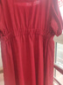 勤記訂婚衣服女胖妹妹夏季大碼氣質(zhì)法式連衣裙別致訂婚方領(lǐng)裙子200斤 酒紅色 3XL(參考130-150斤) 曬單實(shí)拍圖