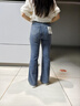 ONLY2025夏季新款通勤百搭修身高腰喇叭褲長(cháng)褲牛仔褲女|125232036 J34 390洗水牛仔藍 S S褲長(cháng)減短 曬單實(shí)拍圖