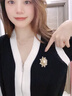 SHILUOZHEN七夕情人節(jié)禮物送女友愛人老婆胸針高檔女奢侈大氣防走光別針胸花 雪花胸針【精美禮盒】 曬單實拍圖