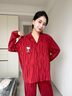 貝妍本命年情侶睡衣女春秋柔軟棉紅色新婚家居服男可愛(ài)史努比長(cháng)袖套裝 C20513女裝 L 曬單實(shí)拍圖