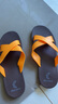 泰國進(jìn)口KARDAS橡膠拖鞋男女交叉帶一字防水涼拖休閑夏季戶(hù)外 J6褐底+黃帶 9碼/約43碼 曬單實(shí)拍圖