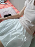 小野七天花苞短裙夏季甜美百搭少女感壓褶蓬蓬裙松緊腰蝴蝶結綁帶燈籠裙 【白色 S】 曬單實(shí)拍圖