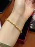 老廟黃金足金磨砂間光珠手鏈女基礎(chǔ)鏈轉(zhuǎn)運(yùn)珠復(fù)購補(bǔ)貼七夕送女友 曬單實(shí)拍圖