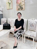 俞兆林（YUZHAOLIN）媽媽夏裝雪紡連衣裙套裝時(shí)尚洋氣2025新款中老年女夏季裙子兩件套 黑色紫荊花 XL  （推薦106斤以下） 曬單實(shí)拍圖