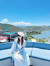 BIBK日本絲巾女波西米亞風流蘇貴婦披肩圍巾云南海邊旅游拍照防曬紗巾 藍色 曬單實拍圖