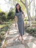 XIANGYUANGE法式小眾氣質(zhì)涼鞋女露趾厚底松糕一字帶夏季拼色粗跟絲帶羅馬鞋子 杏色 37 (235mm) 曬單實(shí)拍圖