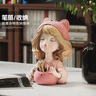 棕櫚樹奶油風(fēng)女孩筆筒擺件化妝刷口紅收納桶兒童房家居飾品生日禮物 女孩筆筒擺件-粉色 曬單實拍圖