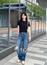 Calvin KleinJeans25春夏女美式復(fù)古ck純棉寬松慵懶松弛感破洞牛仔褲47B925G VSI-牛仔淺藍(lán) 27 曬單實(shí)拍圖