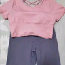 維多利亞旅行者（VICTORIATOURIST）瑜伽服女夏季跑步運動套裝普拉提健身服美背含胸墊兩件套 曬單實拍圖