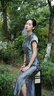 初蟬衣事「蝶望樓」新中式改良旗袍女2025夏季新款高端綠色國風(fēng)連衣裙 云霜綠 S （現貨） 曬單實(shí)拍圖