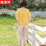 恒源祥媽媽裝夏裝2025新款純棉套裝刺繡短袖T恤中老年人女裝休閑兩件套 曬單實拍圖