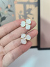 伊燦韓國甜美粉色花朵鋯石耳釘女小眾設(shè)計(jì)感高級(jí)耳環(huán)2025新款爆款耳飾 粉色 曬單實(shí)拍圖