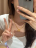 周大生黃金項鏈吊墜足金莫奈熒光琺瑯閃光蝴蝶掛墜七夕禮物送女友 心動蝶舞蝴蝶套鏈 買即贈熒光燈 曬單實拍圖