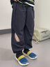 派町2025夏季新品童裝男童褲子夏裝透氣休閑字母印花運(yùn)動(dòng)褲長褲時(shí)髦薄 藏青色 120 cm 曬單實(shí)拍圖