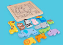 費(fèi)雪（Fisher-Price）生日禮物兒童木制積木拼搭玩具-費(fèi)雪木制二合一小動(dòng)物拼圖JFG10 曬單實(shí)拍圖