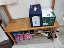 唐杉（TANGSHAN）實(shí)木換鞋凳掛衣架一體家用門(mén)口可坐鞋柜入戶(hù)衣帽架試衣間實(shí)木凳子 [3A橡膠木加粗加厚]胡桃色80CM 曬單實(shí)拍圖