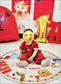 迪士尼嬰兒夏季衣服短袖套裝寶寶分體百天周歲禮服中國(guó)風(fēng)幼童唐裝兩件套 紅色 md分體套裝唐裝 90 曬單實(shí)拍圖