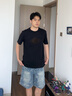HUGO【100%棉】男士2025夏季新款刺繡徽標棉質T 恤 001-黑色 M 曬單實拍圖