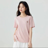 茵曼（INMAN）索羅娜舒適趣味繡花短袖T恤女2025夏季寬松顯瘦百搭休閑上衣 櫻花粉-全棉 L 曬單實(shí)拍圖