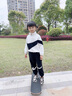 G.DUCKKIDS女童春秋裝套裝2024新款洋氣外套兒童運動服中大童秋冬季加絨衣服 黑色套裝 150cm 曬單實拍圖