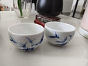 瓷都窯火 景德鎮手繪玲瓏茶杯鏤空陶瓷單杯手工青花瓷小杯茶杯茶具品茗杯  翠竹玲瓏品茗杯【45ML】 曬單實(shí)拍圖