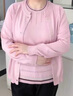 俞兆林（YUZHAOLIN）2025媽媽春秋裝新款外套40歲50中年婦女長(cháng)袖上衣中老年人兩件套裝 粉色+黑色長(cháng)褲 4XL （建議160-170斤） 曬單實(shí)拍圖