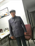 CANDYPRINCE 中山裝 老式中山服套裝 老年中山裝爸爸裝 老年人衣服爺爺裝 麻灰(加絨款)-套裝 【僅上衣加絨】 XL / 175-(體重130-145斤) 曬單實(shí)拍圖