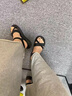 百麗踏平底涼鞋女夏季2025新款仙女風(fēng)松緊帶配裙輕便防防滑軟底沙灘鞋 香檳色 37 曬單實(shí)拍圖