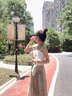 FOX.G休閑褲女褲子裙褲衣服女裝夏季新款2025女款小個子穿搭高腰闊腿褲 冰絲扎染褲裙卡其色 XL 【建議125-150斤】 曬單實拍圖