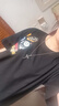 尚德光美式國潮牌純棉重磅短袖t恤男夏季寬松五分半袖ins高街打底體恤衫 DOODS-黑色 XL (建議120-140斤) 曬單實拍圖