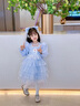 G.DUCKKIDS小黃鴨童裝艾莎公主裙女童連衣裙春秋季新款中小童長(zhǎng)袖甜美可愛裙 藍(lán)色+艾莎頭飾-aicikoo 140 適合130-140cm年齡9-10歲 曬單實(shí)拍圖