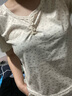 妙奕嘉短袖女白色正肩t恤女士新款2025年圓領(lǐng)上衣女生修身顯瘦緊身體恤 紐扣半開(kāi)領(lǐng)小碎花T恤 L 【建議95-105斤】 曬單實(shí)拍圖