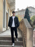 回力美式休閑褲男秋季重磅垂感羅紋小腳褲寬松透氣極簡風(fēng)男士運動褲潮 黑色(h留白褲前左下標) L /175(回力潮牌品質(zhì)保障) 曬單實拍圖