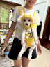 嬉皮狗（hipidog）狗狗外出雙肩便攜胸背帶寵物背包狗包背狗神器貓咪犬?dāng)y帶胸前貓包 貝卡黃小熊 M（建議體重6-10斤內(nèi)） 曬單實(shí)拍圖